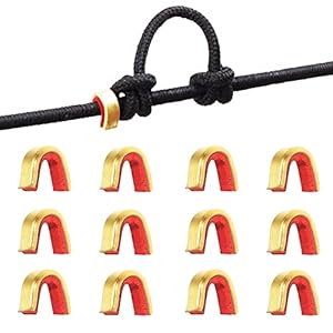 IRYNA Archery Bow String Nock Points Bowstring Nocks Buckle Clips Nocking Point Brass Buckle Clip Knocks for Archery…