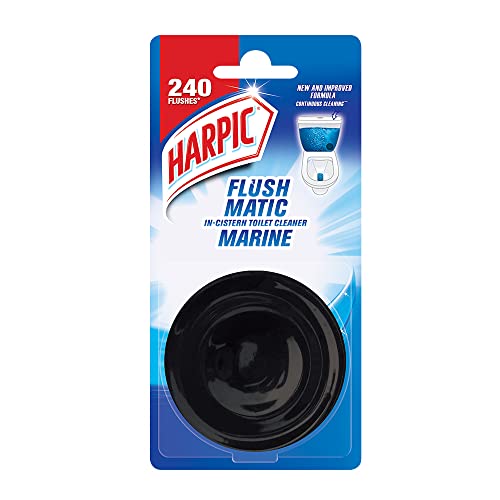 Harpic Flushmatic In-Cistern Toilet Cleaner Blocks, Marine - 50 g | Lasts Upto 240 Flushes
