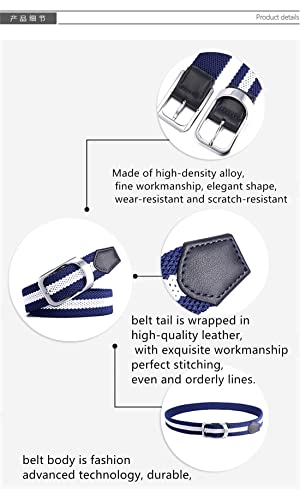 Casual Stretch Braided Web Belts for Mens Women,Alloy Buckle Woven Elastic Belt Width 1.37" / Fit Waist 24"-35"2