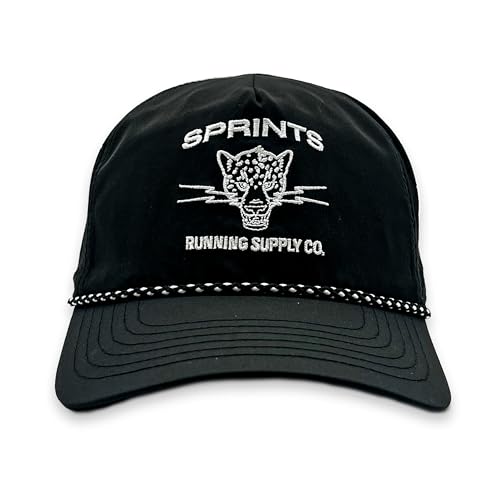 Sprints Semi-Structured EZ Rope Snapback | Lightweight Quick Dry Sport Hat One Size Unisex (Vault Jag Black)