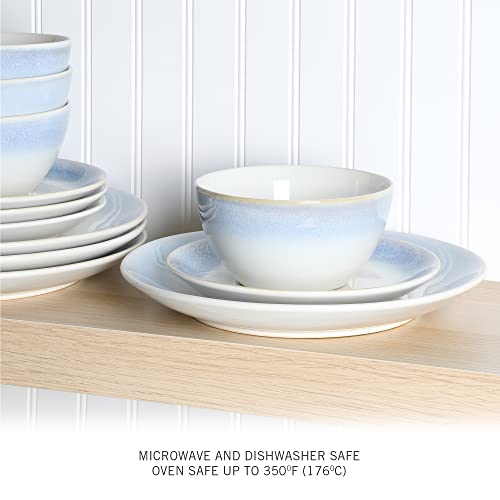 Martha-Stewart-Perry-Street-Stoneware-Reactive-Dinnerware-Set-White-wBlue-Rim-Service-for-4-12pcs Martha Stewart Perry Street Stoneware Reactive Dinnerware Set White wBlue Rim Service for 4 12pcs
