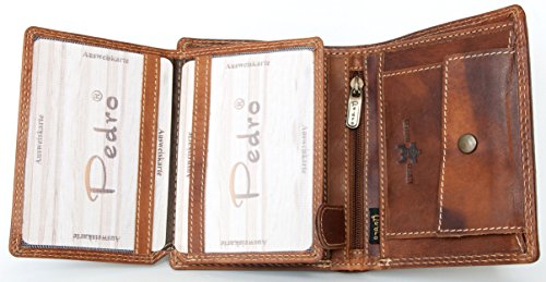 Pedro Men's Natural Strong Glazed Genuine Leather Wallet with Wing3