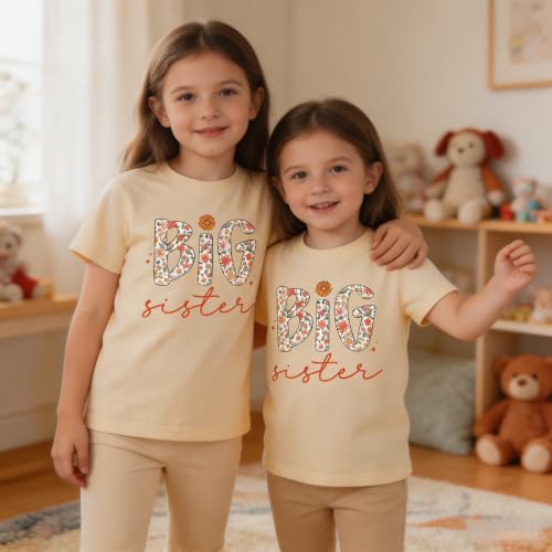 Image of Big Sister Shirt for Toddler Baby Girl Outfits Big Sis Announcement T-Shirt Gifts