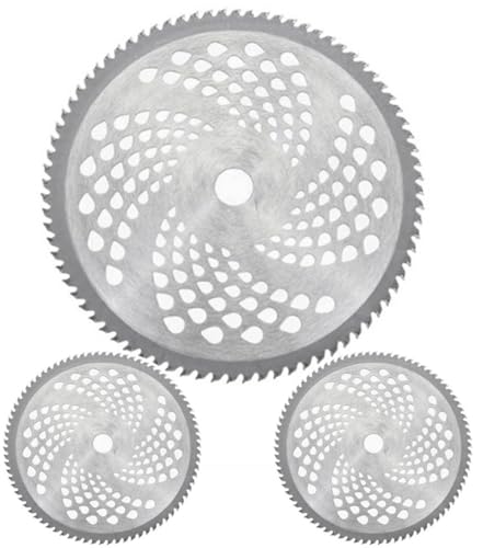 軽量・耐久 チップソー 草刈り刃 刈払い機 刃 255mm 40P / 60P / 80P 刈払機 刃毀れ・欠け防止、草刈機用チップソー (80P,3枚セット)