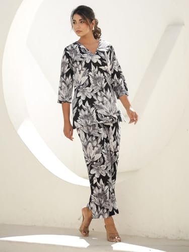 Image of Trendy Queen Co Ord Set | Casual Wear Pant Top Set | Fancy Co-Ord Set | Full Pair Set | Coord Sets for Women | Top Pant Set (SD817)