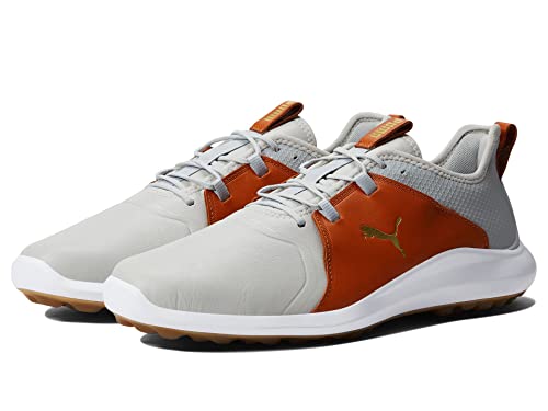 PUMA PUMA mens Ignite Fasten8 Crafted Golf Shoe, High-rise/Gold/Leather Brown, 11 US