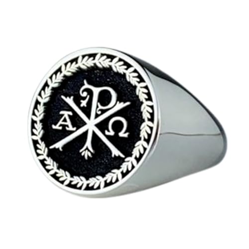 Chevalière Chi Rho ronde en argent, la bague idéale pour affirmer son style au quotidien