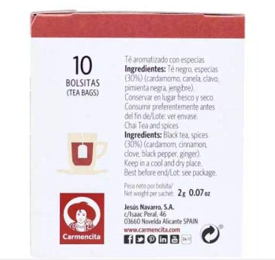 Té chai con especias 20g 10 saquitos miniatura 2