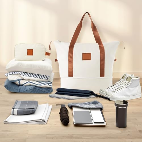 Hardshell Luggage Sets 3 Piece - Carry-on Suitcase with Double Spinner Wheels & TSA Lock, White (20in)2