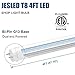 JESLED T8 LED 4FT Type A+B Light Bulbs, 24W(65W Equivalent), 3000LM, 6000K Super Bright, Plug and Play or Ballast Bypass, 4 Foot LED Fluorescent Tube Replacement, ETL Listed, Dual-Ended, Clear(4-Pack)