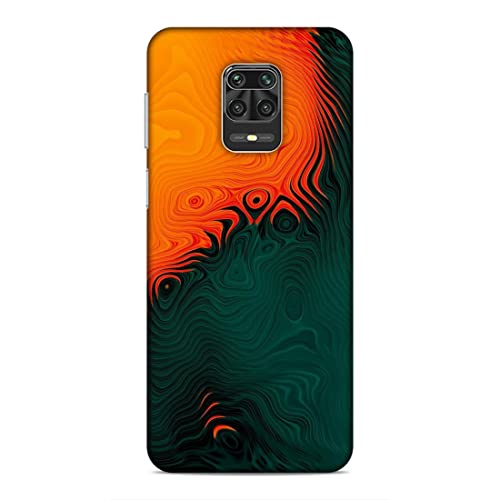 Image of Printed Mobile Back Hard Case Cover for Xiaomi Redmi Note 9 Pro /Note 9 Pro Max | Orange, Green, Wave, Cool Theme-2188