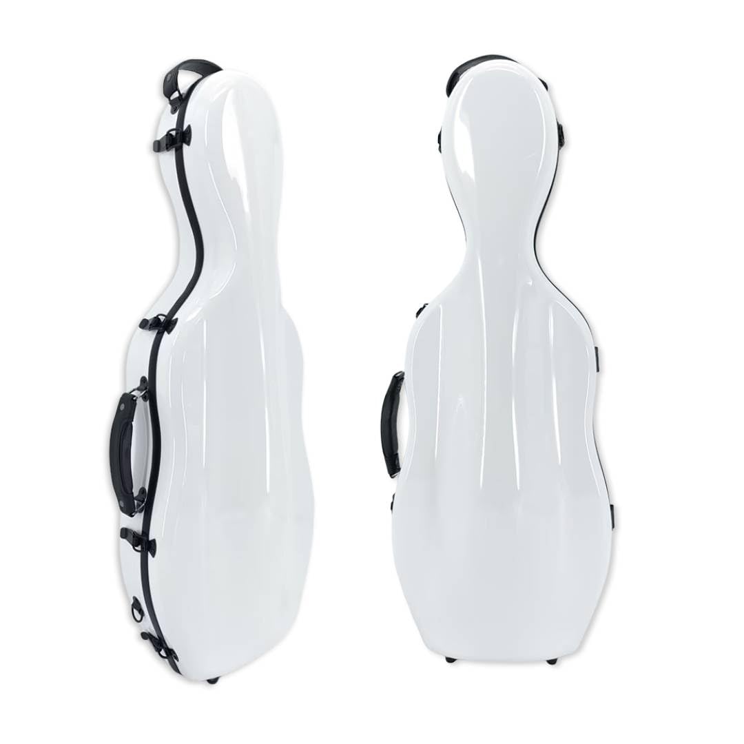 Custodia rigida leggera per viola in fibra di vetro per dimensioni da 16" a 16,5", custodia rigida per viola con spalline, 2,68 kg, guscio impermeabile (bianco)
