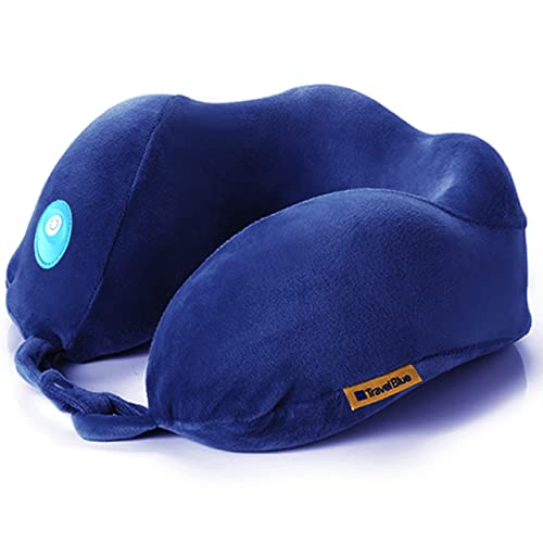 Travel Blue Almohada Masajeadora Viscoelástica Cojín Cervical Ergonómico para Viaje   Almohada Cervicales y Cuello con Masaje Suave   Espuma de Memoria Alivio del Dolor Muscular