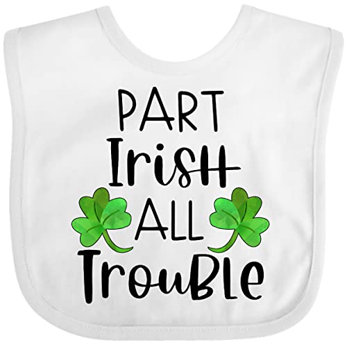 inktastic Part Irish All Trouble St. Patrick's Day with Green Clovers Baby Bib