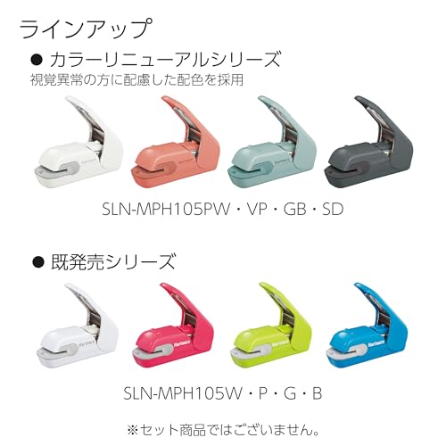 Image of Kokuyo Stapleless Stapler, Harinacs Desktop & Handheld Staple-Free, Up to 5 Sheets No Staple Binding, Portable Compact Holeless Stapler, Green Blue, Japan Import (SLN-MPH105GB)