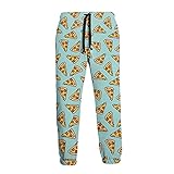 QUOP Mens Sweatpants Pizza Slice 3D Graphic Print Sport Pants Joggers Pants Soft Casual Pants XL