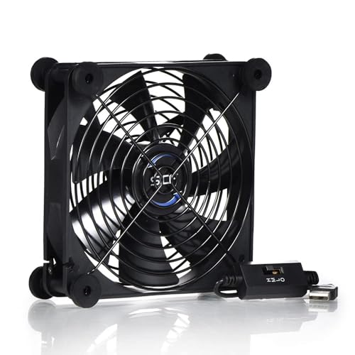 SCCCF Quiet 140mm USB Fan, 5V USB Portable Cooling Fan for Flat Panel TV Receiver Router DVR PlayStation Xbox Computer Cabinet Cooler