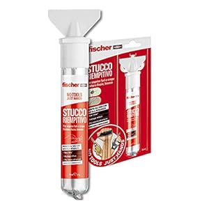 Fischer Snelplamuur met geïntegreerde spatel voor het afdekken van gaten en scheuren in de muur, gebruiksklaar, wit, 70 ml, 552152