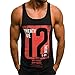 UJUNAOR Męski Tank Muscle Shirt Basic Tank-Top Gym Fitness bez rękawów T-shirt z nadrukiem list