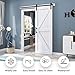 EaseLife 32in x 84in Sliding Barn Door with 5.5FT Barn Door Hardware Track Kit Included,Solid LVL Wood Slab Covered with Water-Proof & Scratch-Resistant PVC Surface,DIY Assembly,Easy Install,White