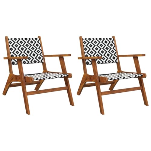 vidaXL 2X Solid Acacia Wood Garden Chairs Backyard Home Outdoor Dining Chair Patio Terrace Balcony Relax Lounge Dinner Seating Furniture