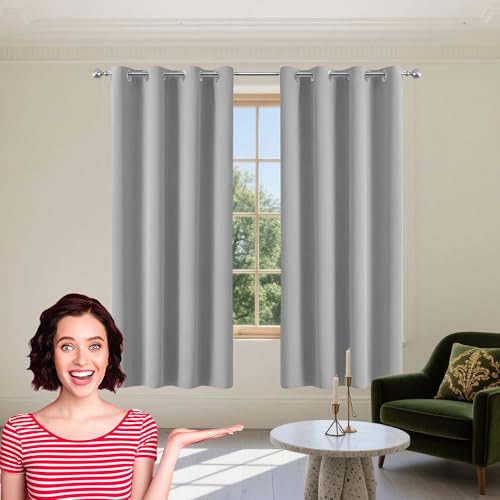 Tenture opaque gris clair en tissu doux et esthétique de qualité supérieure 320x230 cm - 2