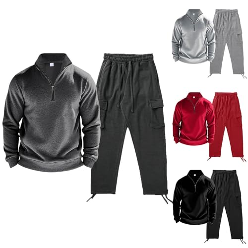 Chándal de hombre afelpado chándales de hombre en oferta Hip Hop sudadera hombre Navidad y pantalones chándal hombre invierno dos piezas chándal deportivo hombre transpirable chaqueta streetwear