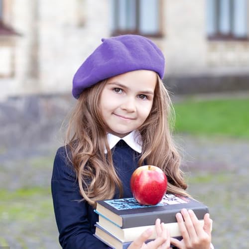Winmany Toddler Girls Beret Hat Kids Solid Color French Beanie Cap Fall Winter Wool Artist Hat4