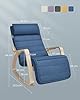 SONGMICS Silla Mecedora, con Apoyabrazos de Madera de Abedul, Silla Mecedora con Reposapiés Ajustable en 5 Posiciones, Máx. Carga de 150 kg, Dormitorio, Salón, Azul Medianoche y Natural LYY010Q01 #2