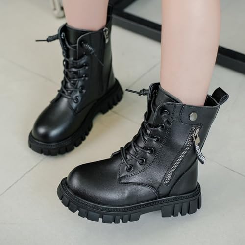 Girls Dress Boots Kids Toddler Double Side Zipper Design Mid Calf Boots Warm Shoes Fashion Lace Up Outdoor Boots3