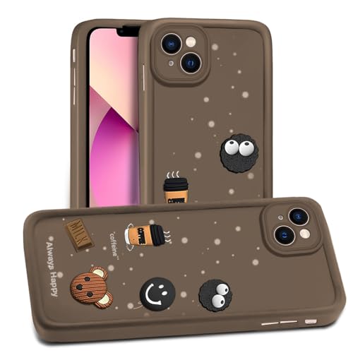 Image of AESTMO Back Case Cover for iPhone 13 /14 Back Cover | Cute Fun Cartoon 3D Ball | Coffee Silicone Case | Full Body Protection | Camera Protection Back Cover for iPhone 13 /14 (Brown)