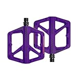 WANGZEYU Pedales MTB Pedal de Bicicleta de Nailon Antideslizante, Resistente al Agua y al Polvo, con Doble rodamiento y Accesorios for Bicicleta de montaña Pedales Bicicleta(Purple)