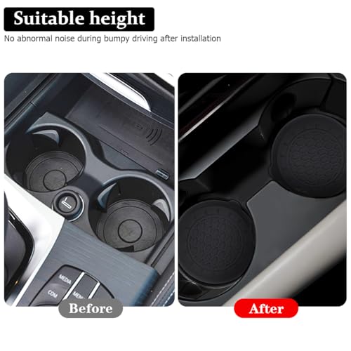 Osilly Juego 4 Posavasos de Silicona para Auto Negro miniatura 3