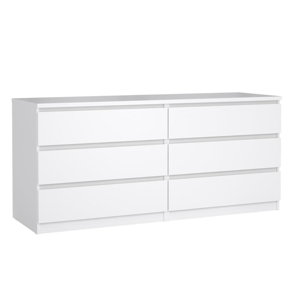 Amazon.com: 6 Drawer Double Dresser, White High Gloss : Home & Kitchen
