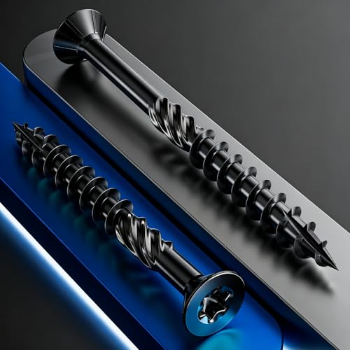 Image of Wensilon 5 /16 * 3 inch Black Deck Screws, (48pcs) 2 lbs.Exterior Wood Screws, Rust Resistant Epoxy Coated, Bronze, Star Bit