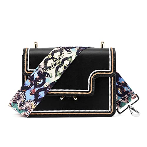 Image of Silvery Buckles Wide Shoulder Strap Adjustable Replacement Belt Crossbody Canvas Bag Handbag