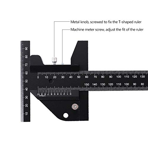 Règle en T menuisier avec guide d'angle multilatéral pour traçage rapide - 3