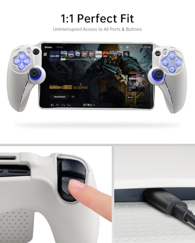 Image of UYIYE Case for PlayStation Portal Remote Player, Soft Rubber Protective Cover Compatible with PS Portal, Thin Fit Shockproof Scratch Resistant Case with Heat Dissipation & Precise 1:1 Fit,White