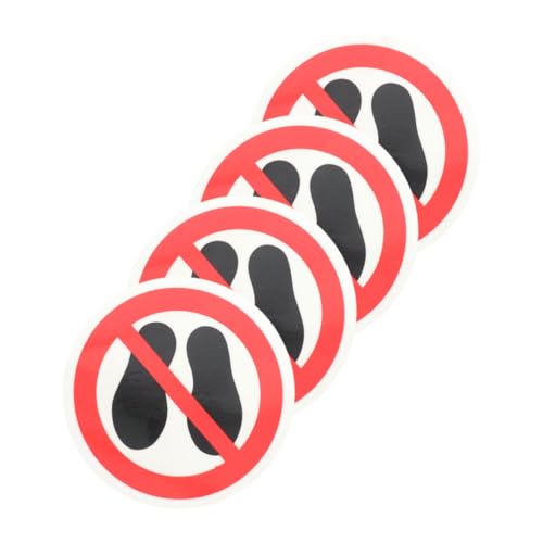 SEWACC 4Pcs No Stepping Stickers Safety Warning Labels for Hazardous Areas Caution Signs for Floors Peel and Stick Vinyl Decals Warning Stickers