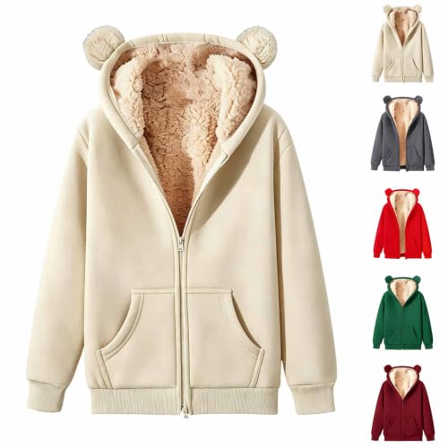 ENCURKUS Women's Sherpa Fleece Jacket Thick Warm Zip Up Hoodie with Pockets - image 1