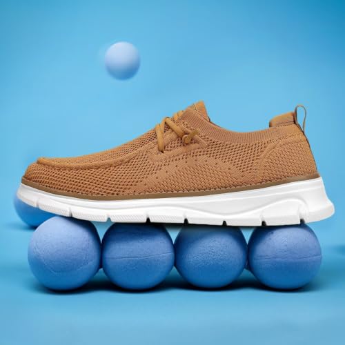 Image of Mens Slip-on Loafers Comfortable Boat Shoes Casual Walking Sneakers Mesh Business Oxfords Work Lightweight Soft Sole