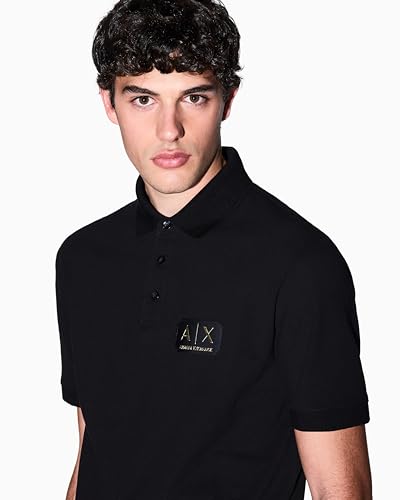 Armani Exchange Polo Negro y Dorado miniatura 2