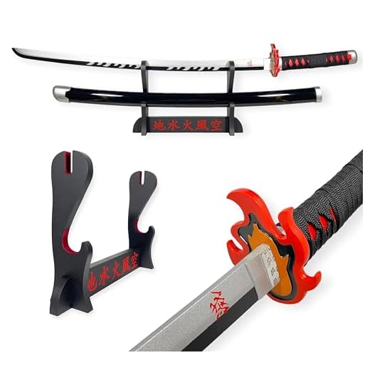 FEENOMENN Demon Slayer : Kimetsu No Yaiba - Katana Replica Hoja de Madera - TANJIRO KAMADO (Red Nichirin)