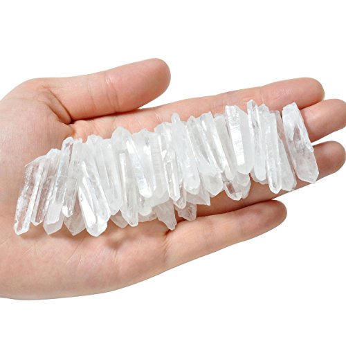 Top Plaza 0.44lb Bulk Irregular Shape Rough Clear Quartz Crystal Points 0.78-1.57'' Raw Natural Stones for Decor Reiki Crystal Healing (Clear Quartz Crystal Points)