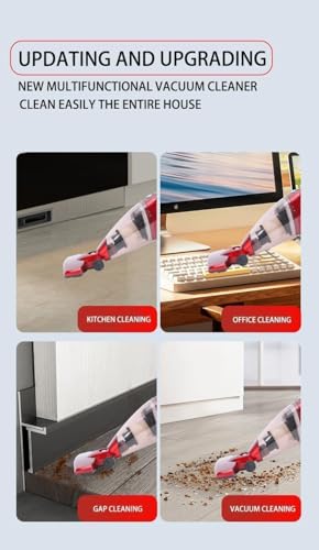 Image of Vacuum Cleaner for Home - Wet and Dry Suction Cleaner for Home, Handheld Vacuum Cleaner for Sofa, Clean Under Bed Stick & Upright-Extendable Handle Exterior Scratch Free (Red-9)