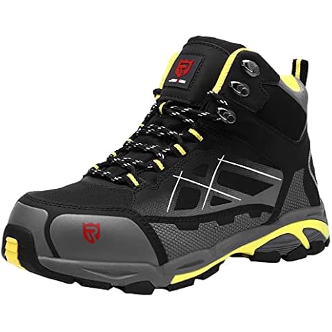 LARNMERN Steel Toe Boots,Mens Work Safety Outdoor Protection Footwear Industrial and Construction Boots Black Size: 9.5 Cover