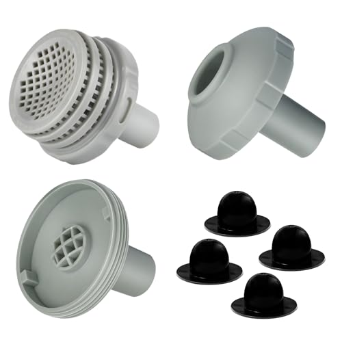 Pool Filter Anschluss Set für Intex Pool Einlass und Auslass Pool Zubehör Ø 32 mm Schlauchanschluss Pool Ersatzteil mit Innengewinde zum Verschrauben Wasserzirkulation im Pool zu verbessern (A)