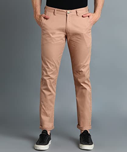 Image of Urbano Fashion Men's Cotton Light Weight Non-Stretch Slim Fit Casual Trousers