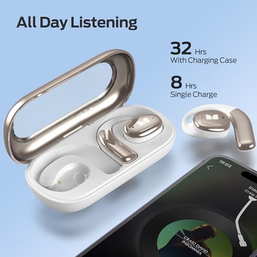 Image of Monster Open Ear AC311 Wireless Earbuds, Bluetooth 5.4 Open Ear Headphones, Up to 30 Hours Playtime Bluetooth Ear Earphones with Stereo Sound, Touch Control and IPX5 Waterproof Open Earbuds