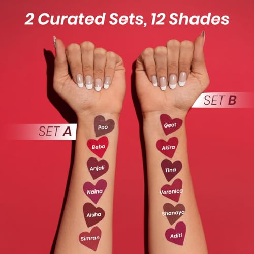 Image of INSIGHT Matte Stay-On Lip Cream - Set B| Lightweight, Long-Lasting, Quick-Dry Formula with Soft Velvety Finish - 21g